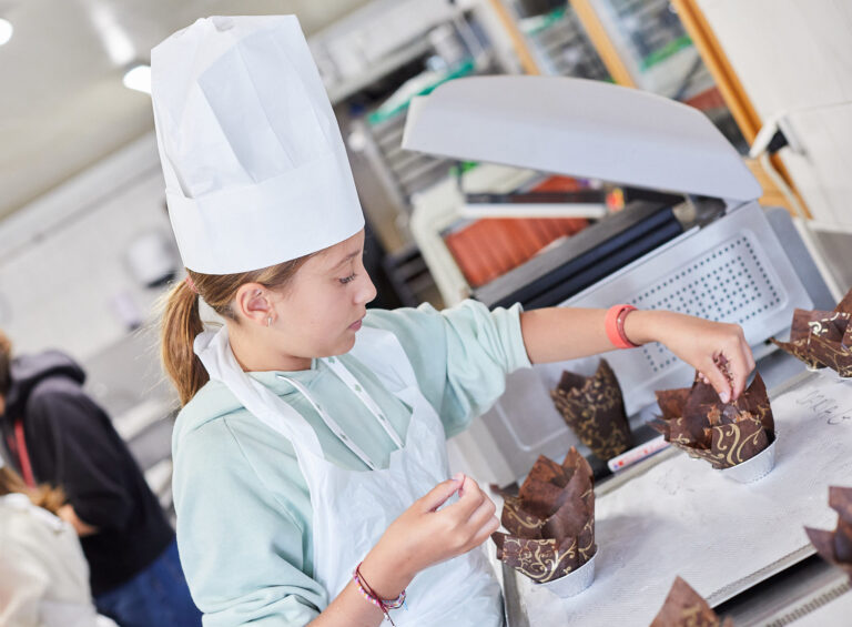 Students during summer camp chocolate making baking workshop at La Garenne