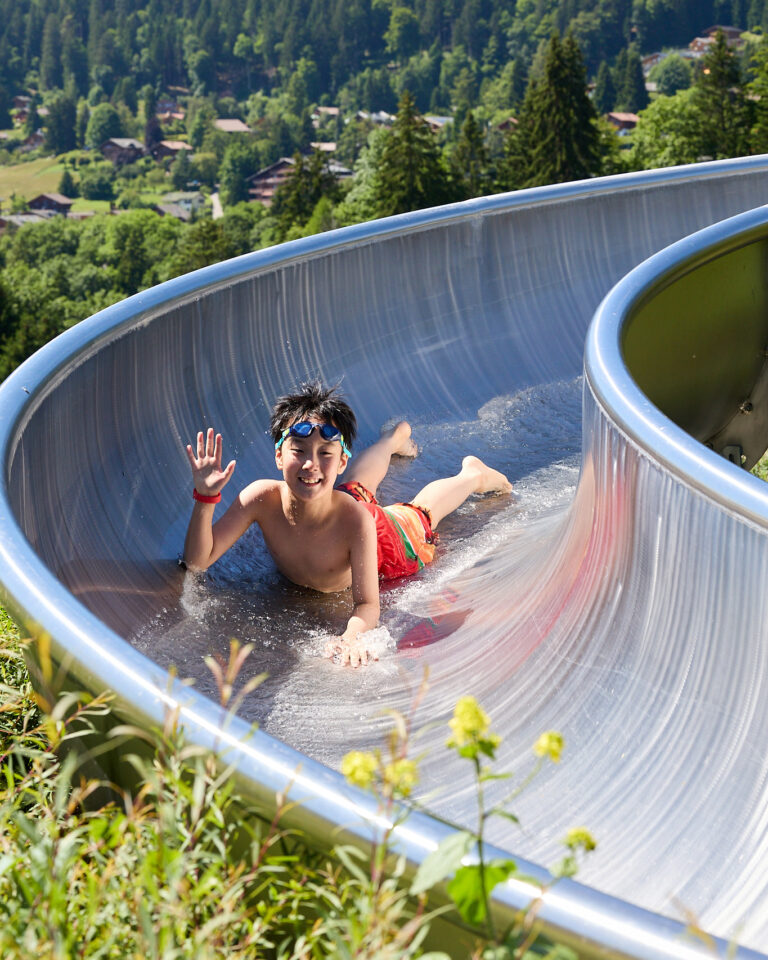 Students at water park during summer camp