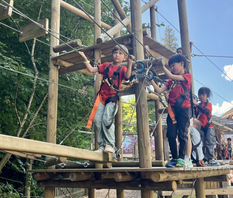 Students taking part in outdoor activity at La Garenne