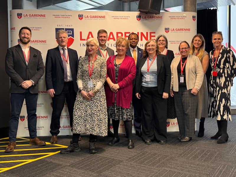 Members of the CIS visiting team with La Garenne’s academic leadership team during the school’s accreditation visit.